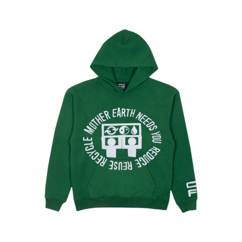 Cactus Plant Flea Market Reduce Reuse Recycle Ecolife Hooded Pullover Green