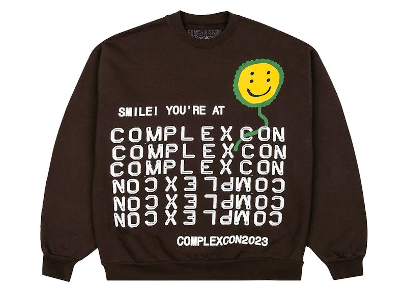 Cactus Plant Flea Market x ComplexCon Smile! Crewneck Dark Brown