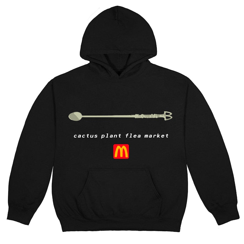 Cactus Plant Flea Market x McDonald's Coffee Stirrer Hoodie Black