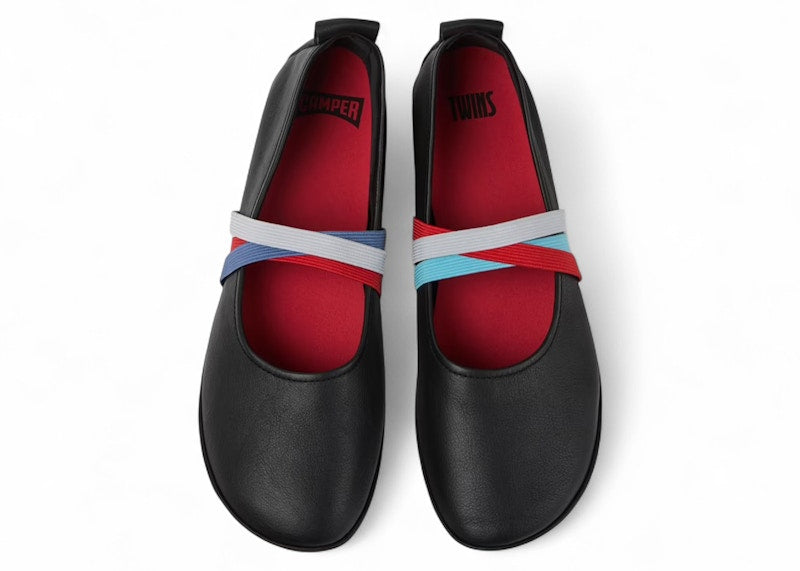 Camper Twins Ballerina Flat Black Red Blue (Women's)