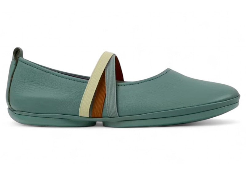 Camper Twins Ballerina Flat Green Orange Beige (Women's)