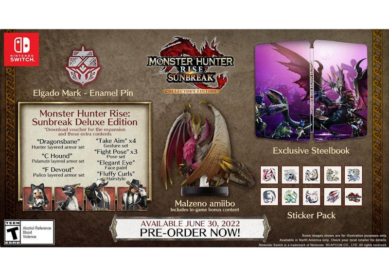 Capcom Nintendo Switch Monster Hunter Rise: Sunbreak Collector's Edition Video Game Bundle