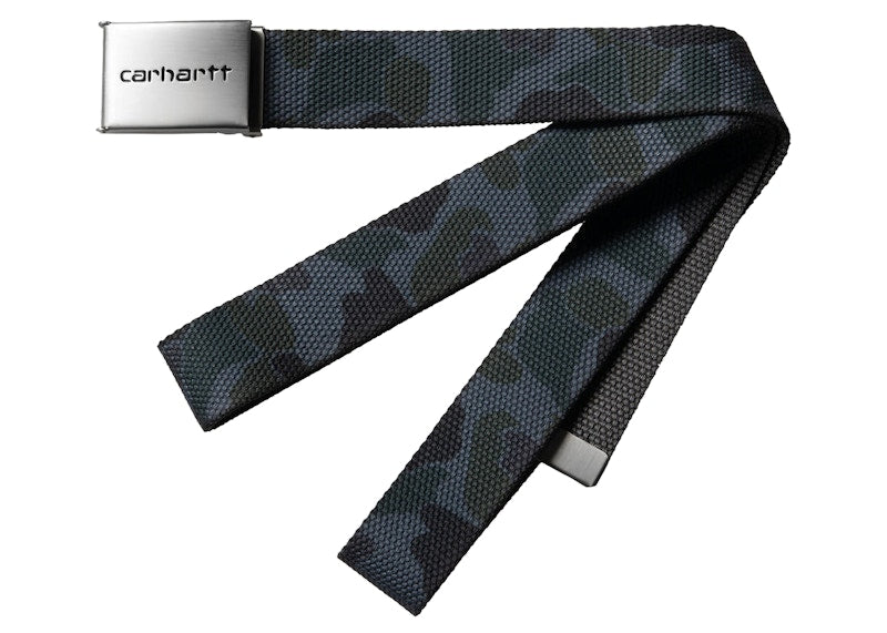 Carhartt WIP Chrome Clip Belt Grey Duck Camo