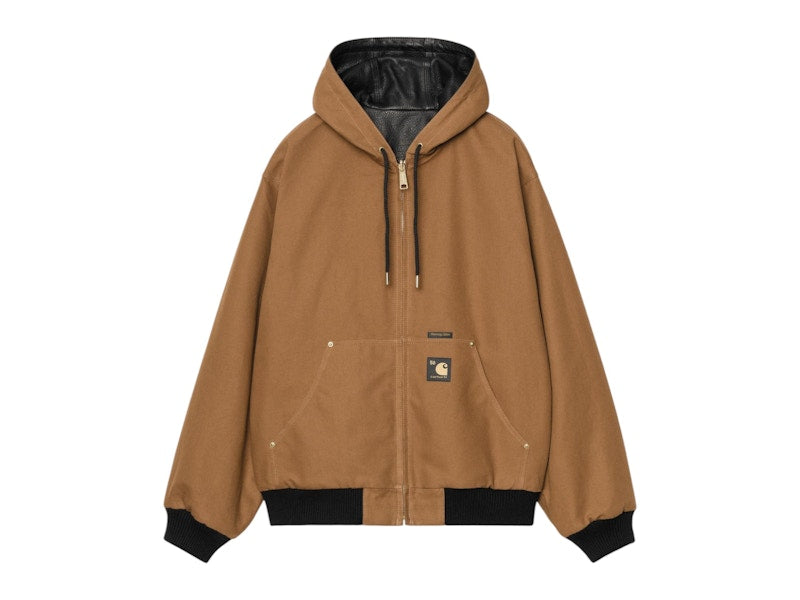 Carhartt WIP OG Active 50th Anniversary Edition Leather Jacket Black/Hamilton Brown
