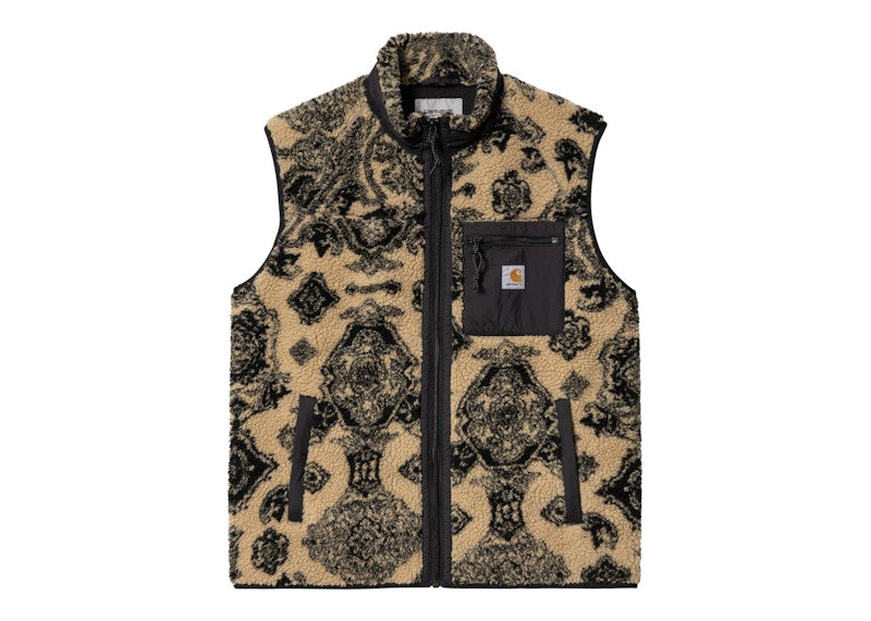 Carhartt WIP Prentis Liner Vest Dusty Hamilton Brown Verse Jacquard