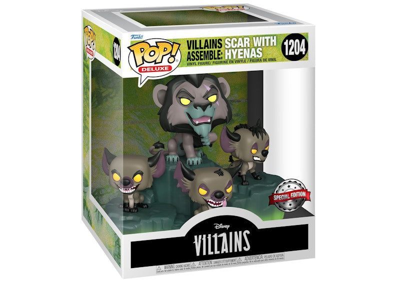 Funko Pop! Deluxe Disney Villains (Villains Assemble: Scar with Hyenas) Special Edition Figure #1204