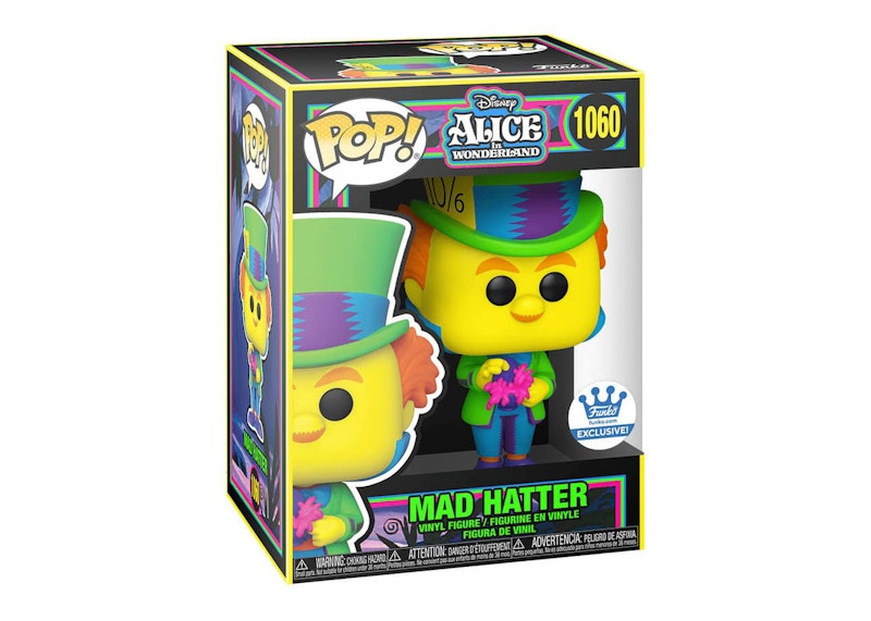 Funko Pop! Disney Alice In Wonderland Mad Hatter Black Light Funko Shop Exclusive Figure #1060