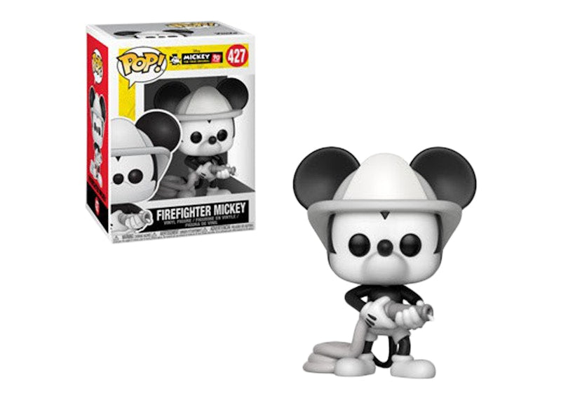 Funko Pop! Disney Mickey 90th Anniversary Mickey The True Original Firefighter (Black/White) Figure #427