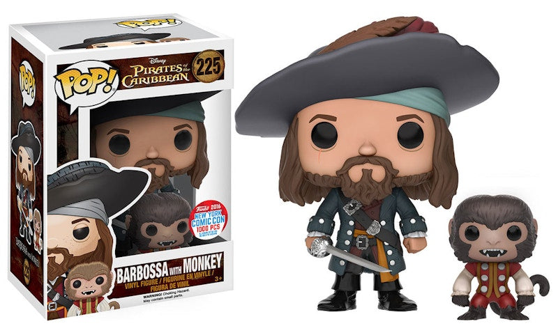 Funko Pop! Disney Pirates Of The Caribbean Captain Barbossa (w Monkey) NYCC Figure #225