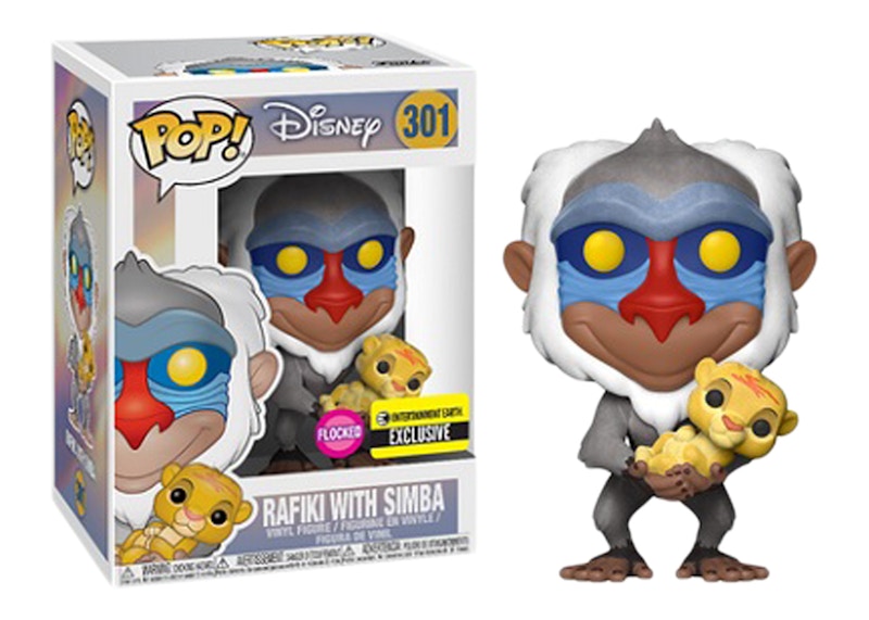 Funko Pop! Disney The Lion King Rafiki with Simba (Flocked) Entertainment Earth Exclusive Figure #301