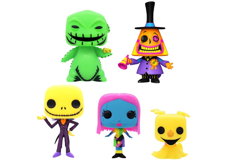 Funko Pop! Disney The Night Before Christmas Black Light Jack Skellington/Mayor/Oogie Boogie/Sally/Zero Walmart Exclusive 5-Pack