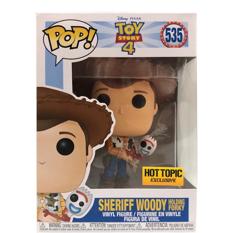 Funko Pop! Disney Toy Story 4 Sheriff Woody Holding Forky Hot Topic Exclusive Figure #535