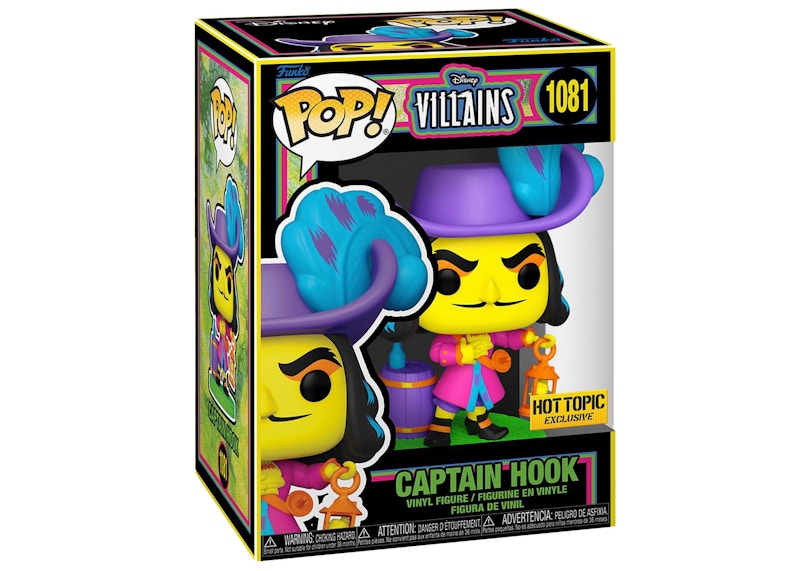 Funko Pop! Disney Villains Black Light Captain Hook Hot Topic Exclusive Figure #1081
