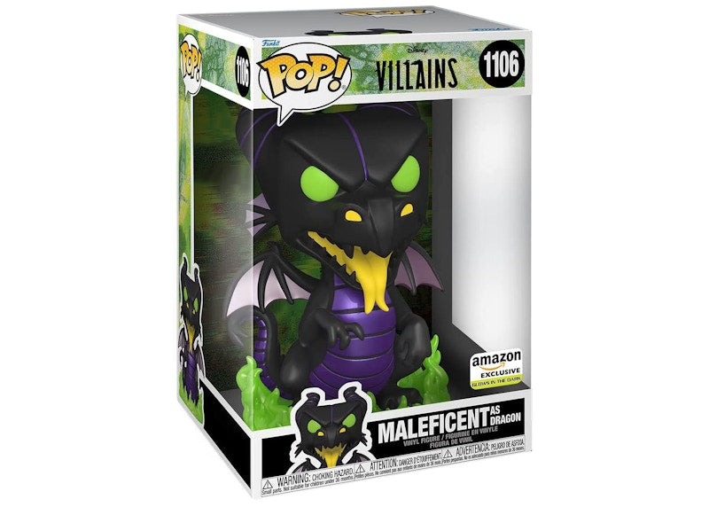 Funko Pop! Disney Villains Maleficent as Dragon GITD 10 Inch Amazon Exclusive Figure #1106