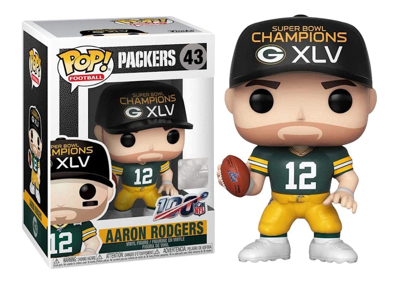 Funko Pop! Football Green Bay Packers Aaron Rodgers SB Champions XLV Figure #43