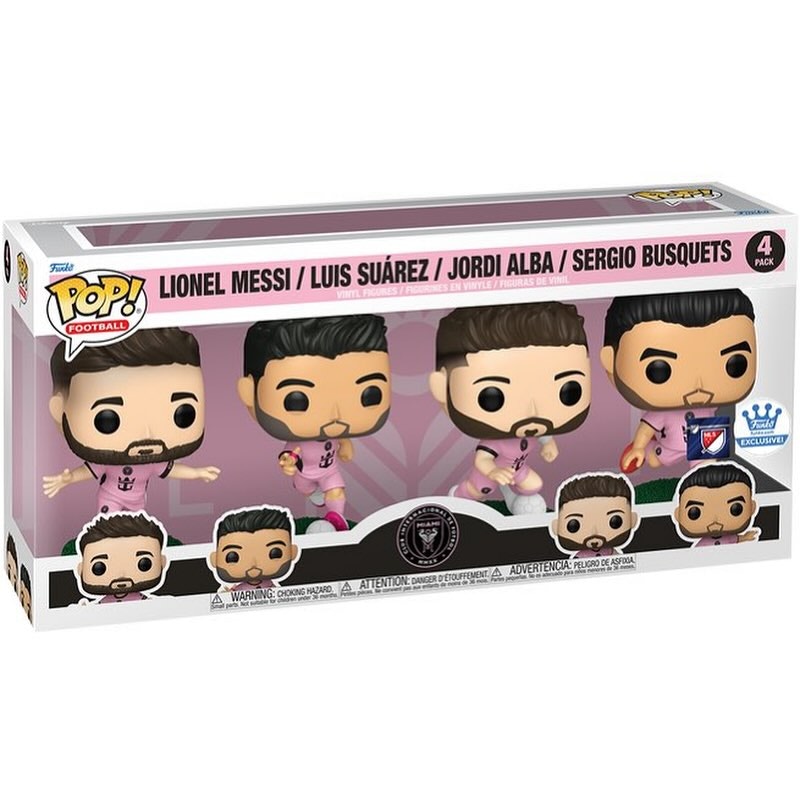 Funko Pop! Football Miami CF Lionel Messi Luis Suarez/Jordi Alba/Sergio Busquets Funko Exclusive 4 Pack
