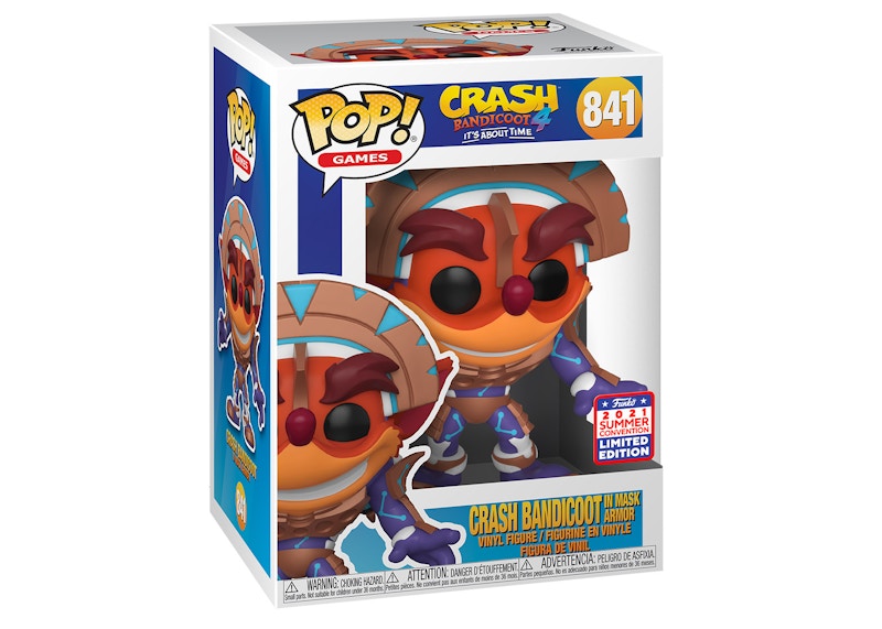 Funko Pop! Games Crash Bandicoot Its About Time Crash Bandicoot In Mask Armor 2021 Summer Convention Exclusive Figure #841