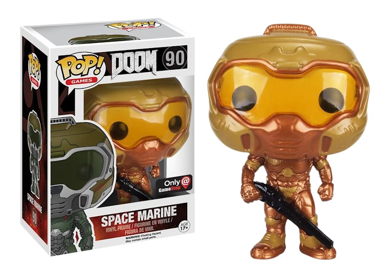 Funko Pop! Games Doom Space Marine (Gold) GameStop Exclusive Figure #90