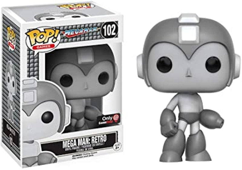 Funko Pop! Games Mega Man Mega Man Retro Black & White GameStop Exclusive Figure #102