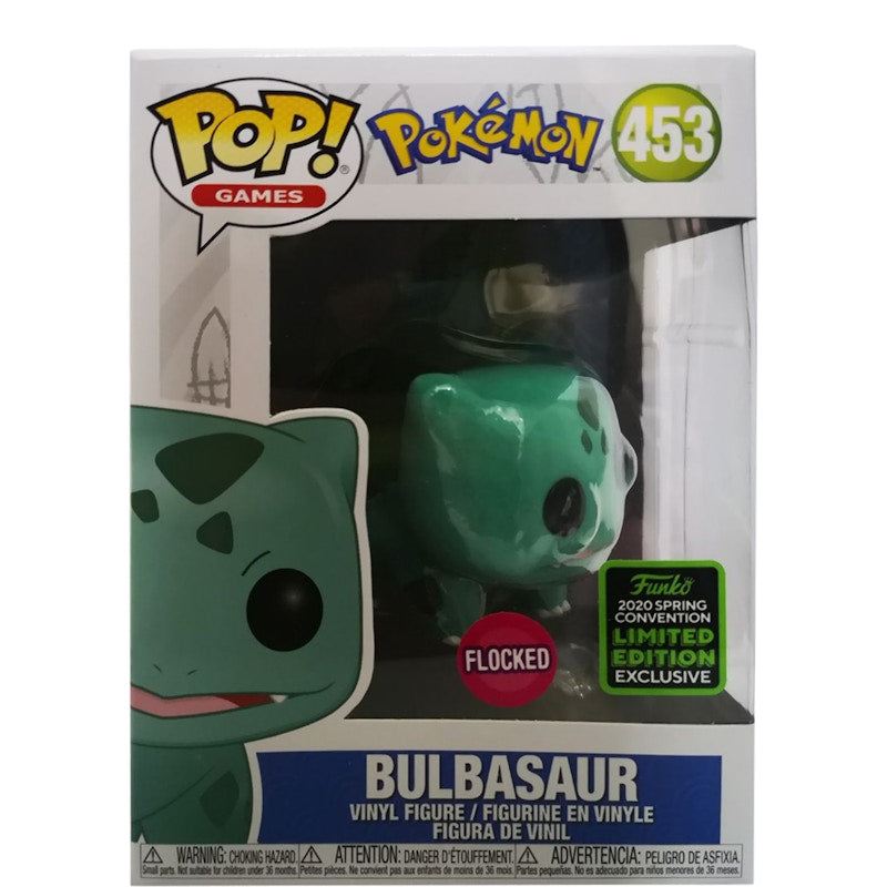 Funko Pop! Games Pokemon Bulbasaur (Flocked) Spring Convention Exclusive Figure #453