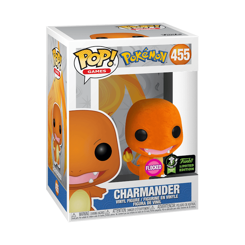 Funko Pop! Games Pokemon Charmander (Flocked) ECCC Exclusive Figure #455