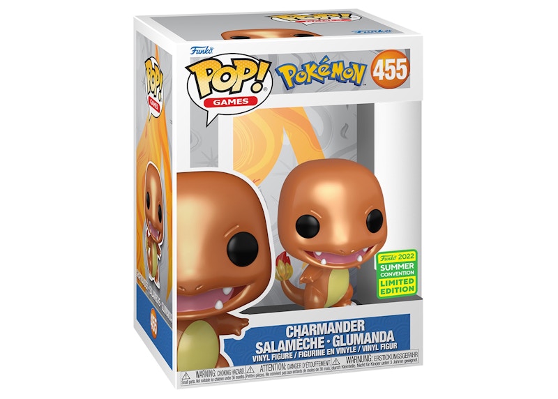 Funko Pop! Games Pokemon Charmander (Metallic) 2022 Summer Convention Exclusive Multi-Language Figure #455