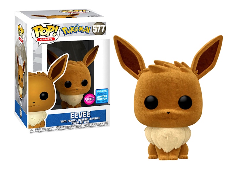 Funko Pop! Games Pokemon Eevee Flocked Sitting Wondrous Convention Exclusive Figure #577