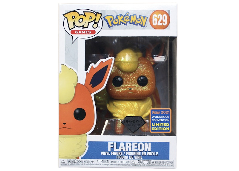 Funko Pop! Games Pokemon Flareon (Diamond Collection) 2021 Wondrous Convention Figure #629
