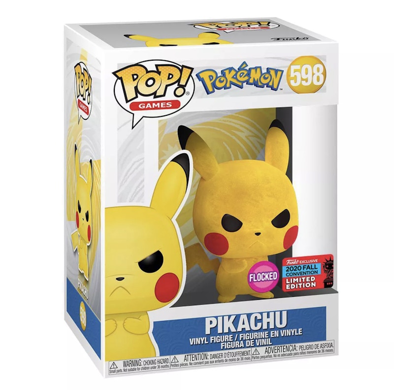 Funko Pop! Games Pokemon Grumpy Pikachu (Flocked) Fall Convention Exclusive Figure #598
