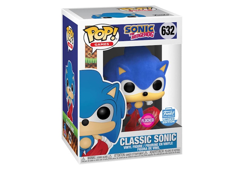 Funko Pop! Games Sonic The Hedgehog Classic Sonic Flocked Funko Shop Exclusive Figure #632