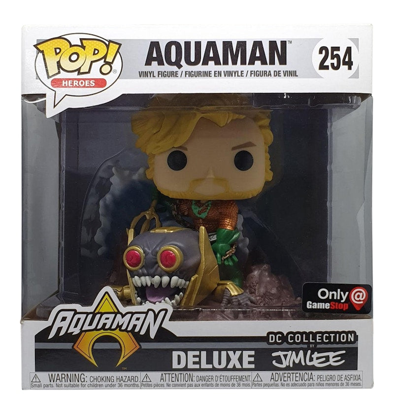 Funko Pop! Heroes Aquaman Game Stop Exclusive Deluxe Figure #254