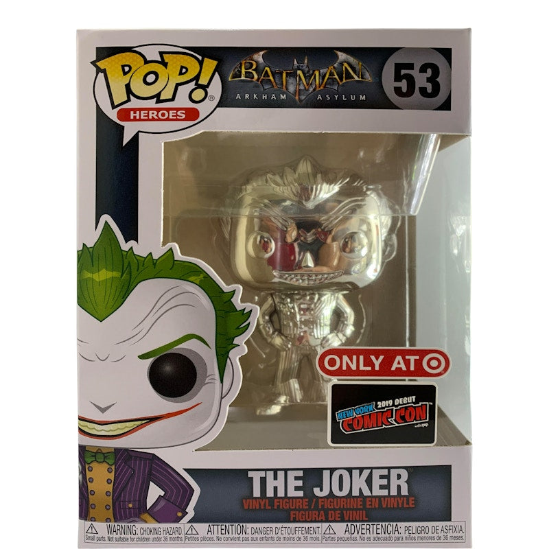 Funko Pop! Heroes Batman Arkham Asylum The Joker (Silver) NYCC Target Exclusive Figure #53