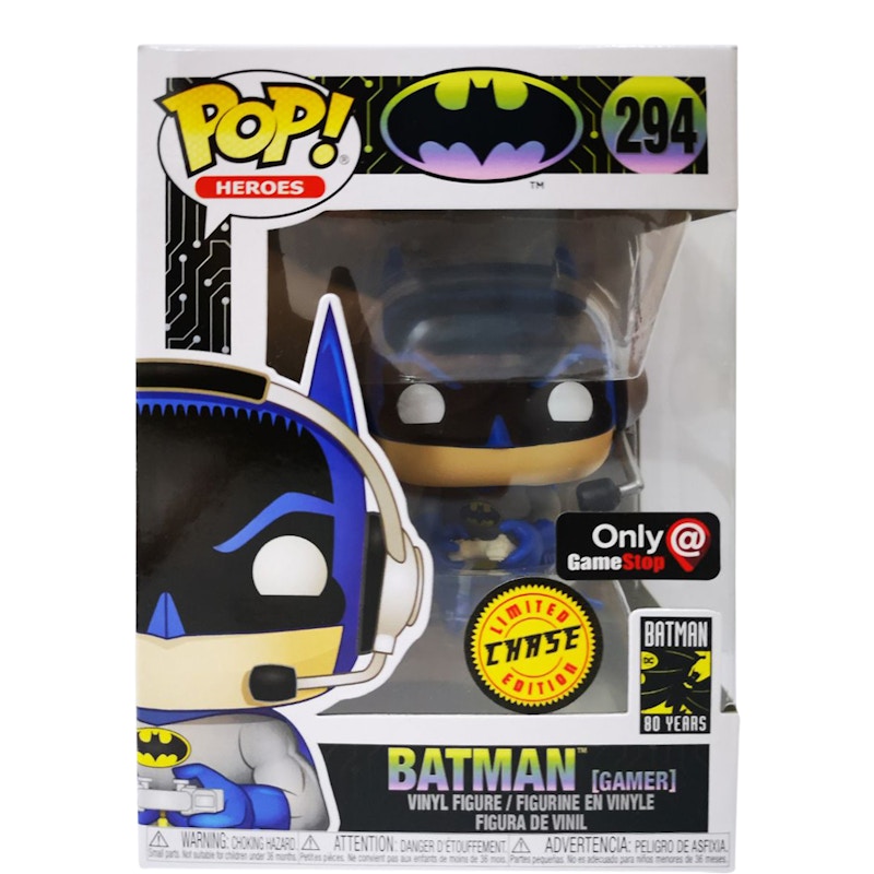 Funko Pop! Heroes Batman (Gamer) Chase GameStop Exclusive Figure #294