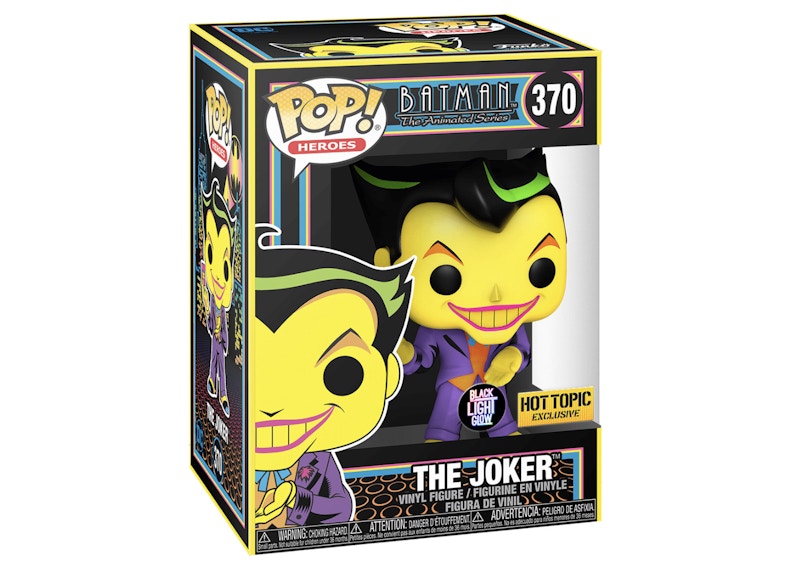 Funko Pop! Heroes Batman The Animated Series The Joker Black Light Glow Hot Topic Exclusive Figure #370