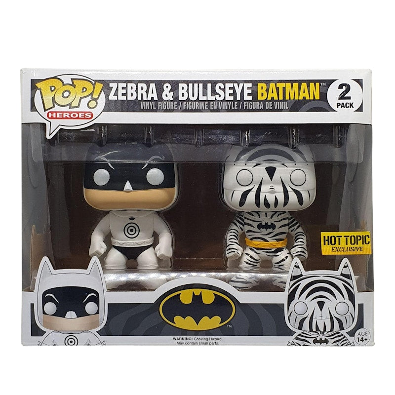 Funko Pop! Heroes Batman Zebra & Bullseye Batman Hot Topic Exclusive 2 Pack