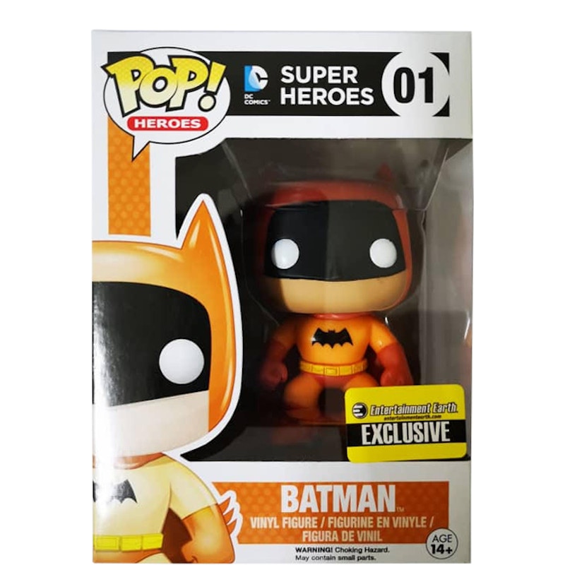 Funko Pop! Heroes DC Super Heroes Batman (Orange) Entertainment Earth Exclusive Figure #01
