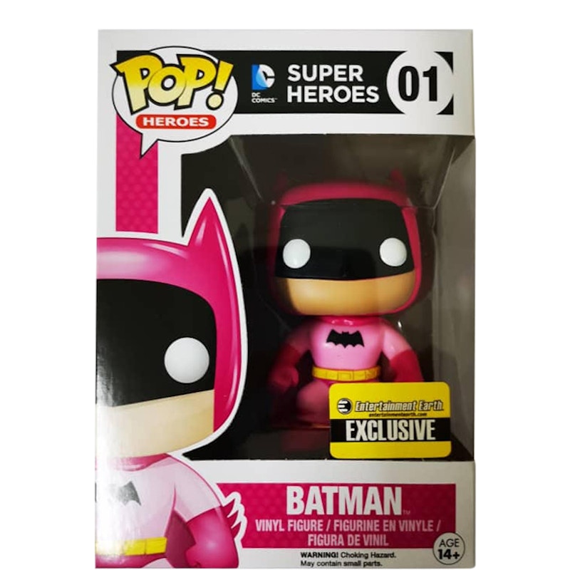 Funko Pop! Heroes DC Super Heroes Batman (Pink) Entertainment Earth Exclusive Figure #01