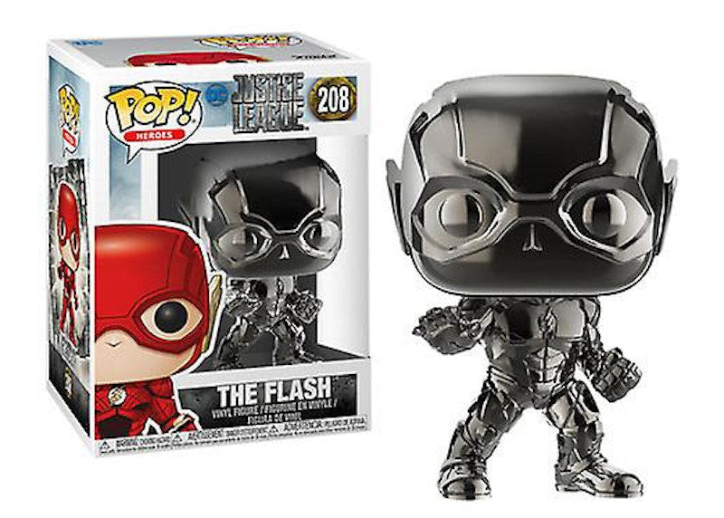Funko Pop! Heroes Justice League Flash Black Chrome Exclusive Figure #208