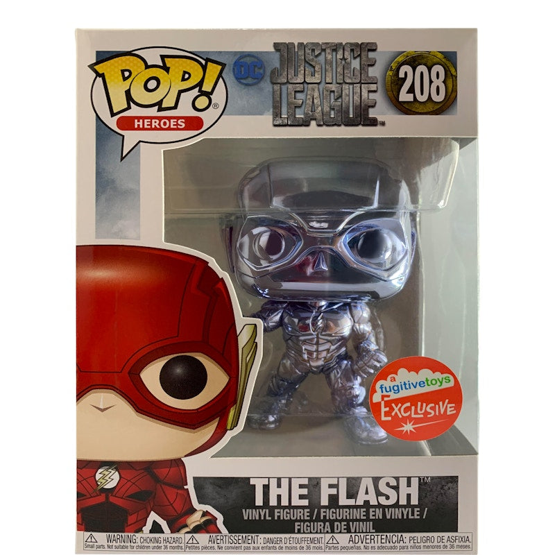 Funko Pop! Heroes Justice League The Flash (Chrome) Fugitive Toys Exclusives Figure #208