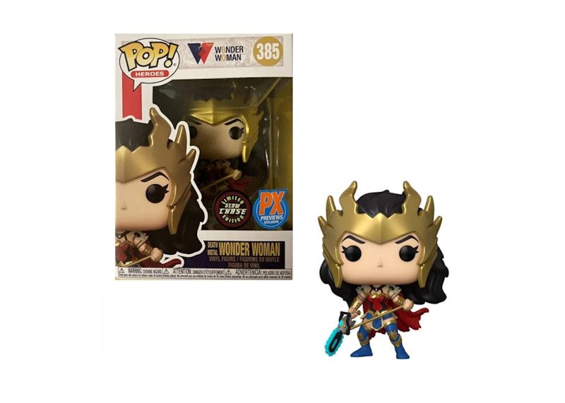 Funko Pop! Heroes Wonder Woman Death Metal Wonder Woman (Glow/Chase) PX Previews Exclusive Figure #385