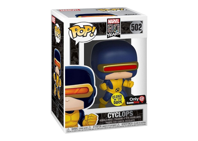 Funko Pop! Marvel 80th Anniversary Cyclops (Glow) GameStop Exclusive Figure #502