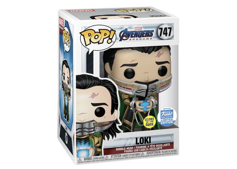 Funko Pop! Marvel Avengers Endgame Loki (With Tessaract) GITD Funko Shop Exclusive Bobble-Head #747
