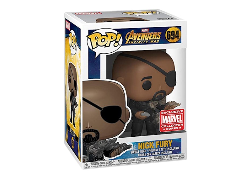 Funko Pop! Marvel Avengers Infinity War Nick Fury Collector Corps Exclusive Figure #694