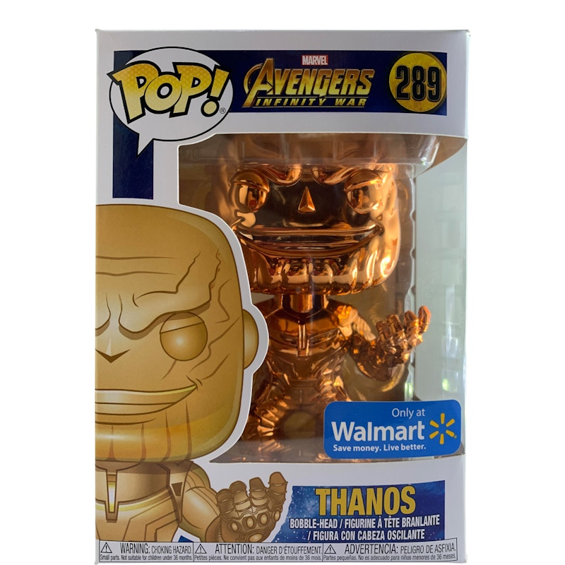 Funko Pop! Marvel Avengers Infinity War Thanos Orange Chrome Walmart Exclusive Bobble-Head Figure #289