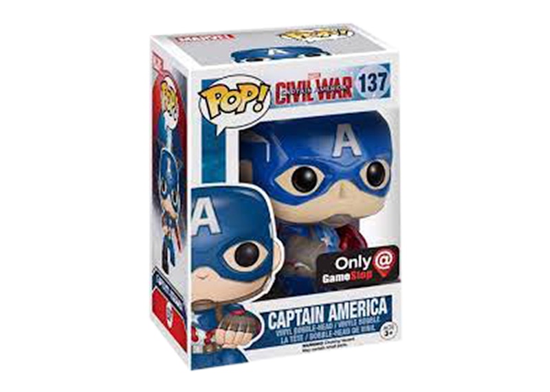Funko Pop! Marvel Captain America Civil War Captain America with Shield GameStop Exclusive Bobble-Head #137
