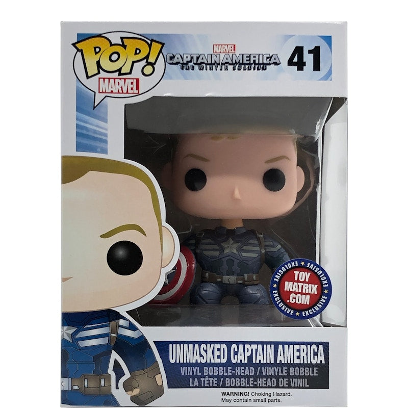 Funko Pop! Marvel Captain America The Winter Soldier Captain America (Unmasked) Toymatrix.com Exclusive Bobble-Head Figure #41
