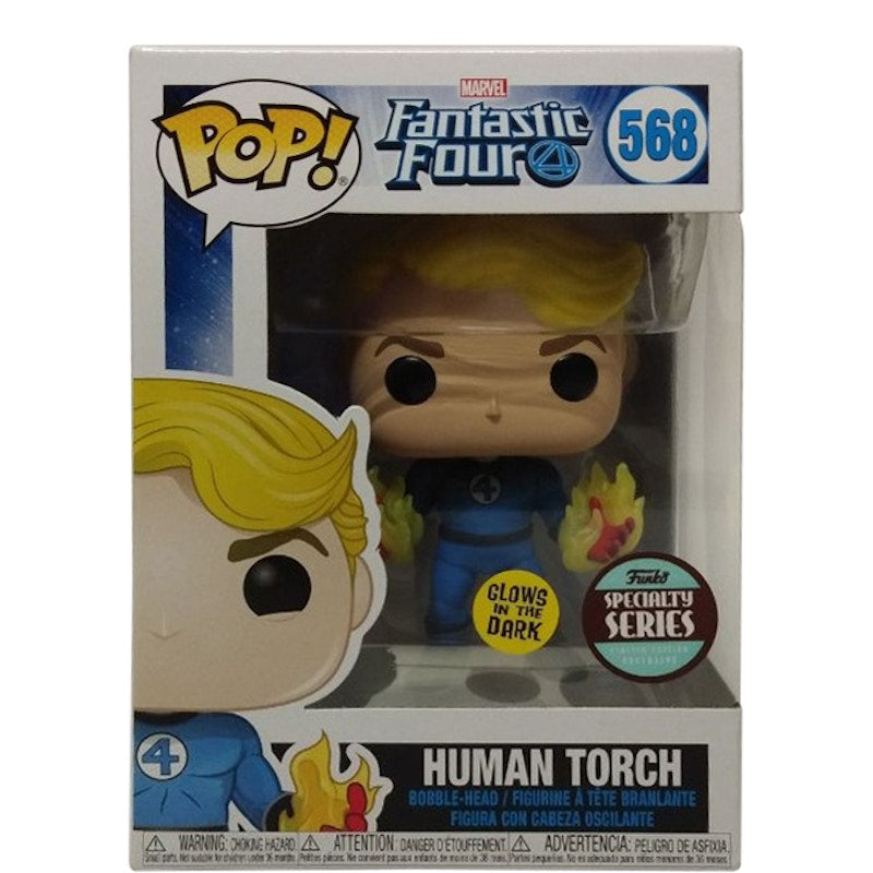 Funko Pop! Marvel Fantastic Four Human Torch (Glow) Funko Specialty Series Bobble-Head Figure #568