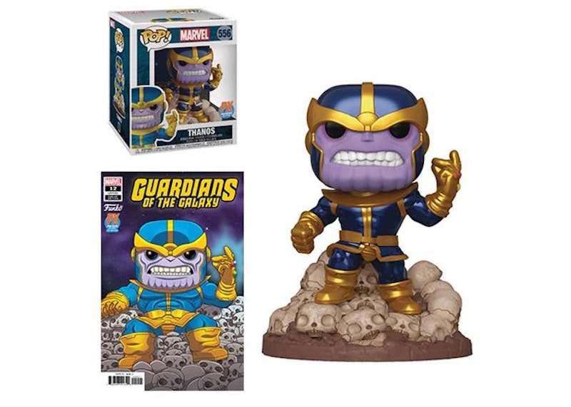 Funko Pop! Marvel Guardians of the Galaxy Thanos 6 Inch PX Previews Exclusive (With Variant Comic) Figure #556