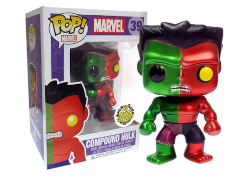 Funko Pop! Marvel Hulk (Compound) (Metallic) Toy Anxiety Exclusive Bobble-Head Figure #39