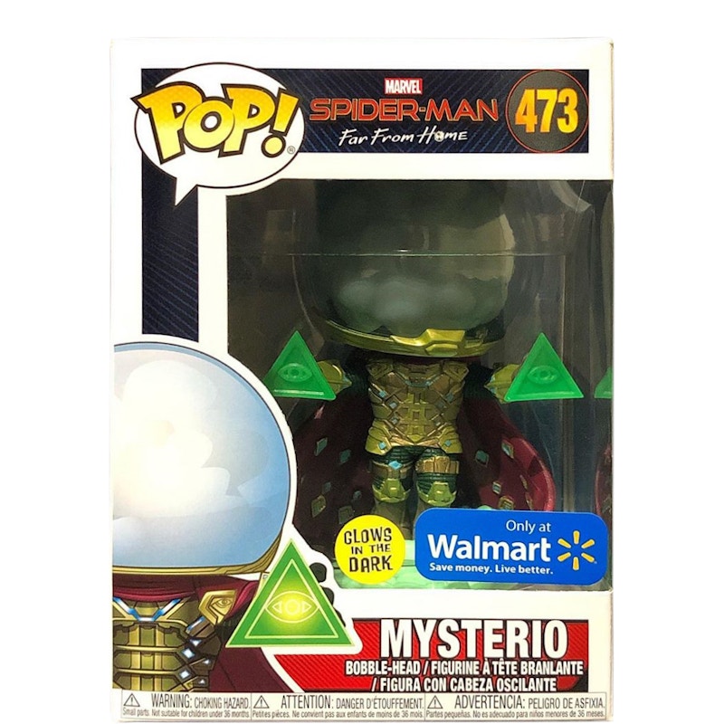 Funko Pop! Marvel Spider-Man Far From Home Mysterio (Glow) Walmart Exclusive Bobble-Head Figure #473